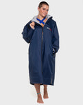 The Dryrobe Advance Long Sleeved in Navy & Grey