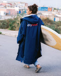 The Dryrobe Advance Long Sleeved in Navy & Grey