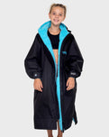 The Dryrobe Kids Advance Long Sleeved in Black & Blue