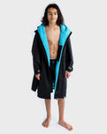 The Dryrobe Kids Advance Long Sleeved in Black & Blue