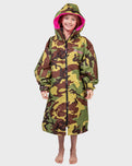 The Dryrobe Kids Advance Long Sleeved in Camo & Pink