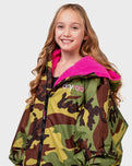 The Dryrobe Kids Advance Long Sleeved in Camo & Pink