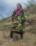 The Dryrobe Kids Advance Long Sleeved in Camo & Pink