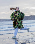 The Dryrobe Kids Advance Long Sleeved in Camo & Grey