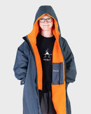 Kids Advance Long Sleeved in Charcoal Grey & Orange