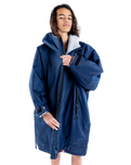 The Dryrobe Kids Advance Long Sleeved Dryrobe in Navy & Grey