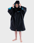 The Dryrobe Kids Advance Short Sleeved in Black & Blue