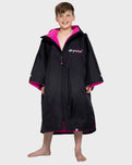 The Dryrobe Kids Advance Short Sleeved in Black & Pink