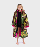 The Dryrobe Kids Advance Short Sleeved Dryrobe (2022) in Camo & Grey