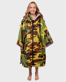 The Dryrobe Kids Advance Short Sleeved Dryrobe in Camo & Grey