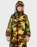 The Dryrobe Kids Advance Short Sleeved Dryrobe in Camo & Grey