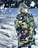 The Dryrobe Kids Advance Short Sleeved Dryrobe in Camo & Grey