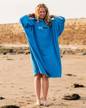 The Dryrobe Organic Towel in Cobalt Blue