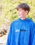 The Dryrobe Kids Organic Towel in Cobalt Blue