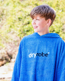 The Dryrobe Kids Organic Towel in Cobalt Blue