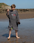 The Dryrobe Kids Organic Towel in Slate Grey