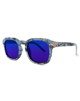 The Volcom Earth Tripper Sunglasses in Skulls & Blue Mirror