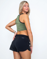 The Vans Womens Longline Racerback Bralette Top in Olivine