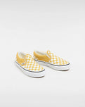 The Vans Boys Boys Classic Slip On in Checkerboard Golden Glow