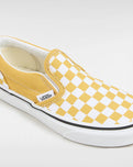 The Vans Boys Boys Classic Slip On in Checkerboard Golden Glow