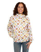 The Vans Womens Kastle Check Me Print Jacket in Ochre