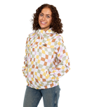 The Vans Womens Kastle Check Me Print Jacket in Ochre