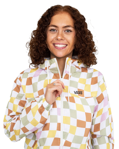 The Vans Womens Kastle Check Me Print Jacket in Ochre