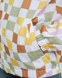 The Vans Womens Kastle Check Me Print Jacket in Ochre