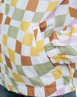 The Vans Womens Kastle Check Me Print Jacket in Ochre