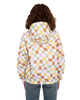 The Vans Womens Kastle Check Me Print Jacket in Ochre