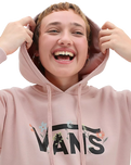 The Vans Womens Wyld Tangle Micro Disty Hoodie in Rose Smoke