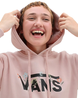 The Vans Womens Wyld Tangle Micro Disty Hoodie in Rose Smoke