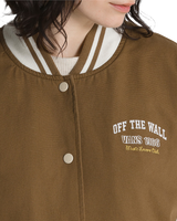 The Vans Womens Music Lovers Club Bomber Jacket in Sepia