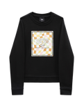 The Vans Girls Girls Wavy Check Box Logo Sweatshirt in Black