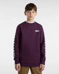 The Vans Boys Boys Exposition Check Crew Sweatshirt in Blackberry Wine