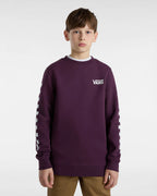 The Vans Boys Boys Exposition Check Crew Sweatshirt in Blackberry Wine