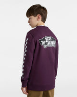 The Vans Boys Boys Exposition Check Crew Sweatshirt in Blackberry Wine