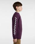 The Vans Boys Boys Exposition Check Crew Sweatshirt in Blackberry Wine