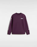 The Vans Boys Boys Exposition Check Crew Sweatshirt in Blackberry Wine