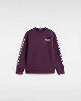 The Vans Boys Boys Exposition Check Crew Sweatshirt in Blackberry Wine