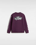 The Vans Boys Boys Exposition Check Crew Sweatshirt in Blackberry Wine