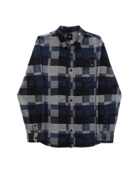 The Vans Mens Gibson Patchwork Shirt in Dress Blues & Black