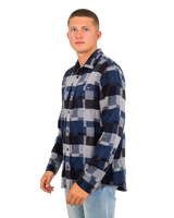 The Vans Mens Gibson Patchwork Shirt in Dress Blues & Black