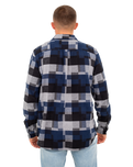 The Vans Mens Gibson Patchwork Shirt in Dress Blues & Black