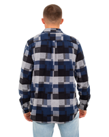 The Vans Mens Gibson Patchwork Shirt in Dress Blues & Black