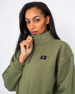 The Vans Womens Leighton Mock Neck Fleece Jacket in Olivine