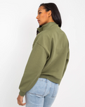 The Vans Womens Leighton Mock Neck Fleece Jacket in Olivine