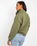 The Vans Womens Leighton Mock Neck Fleece Jacket in Olivine