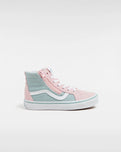 The Vans Boys Boys SK8-HI Reissue Side Zip Shoes in Grey & Pink