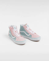 The Vans Boys Boys SK8-HI Reissue Side Zip Shoes in Grey & Pink